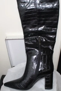 New Women's Knee High Boots Snake Faux Crocodile Boots Size 9.5 - Picture 1 of 7