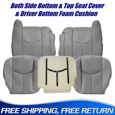 For 2003 -2006 Chevy Silverado GMC Sierra Front Seat Cover & Foam Cushion Gray Foto 1 de 4