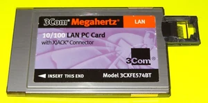 3COM Megahertz LAN PC CARD 3CXFE574BT PCMCIA 10/100 ETHERNET w/ XJACK CONNECTOR - Picture 1 of 3