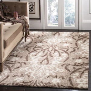 SAFAVIEH Florida Shag SG457-1311 Beige / Cream Rug - Picture 1 of 14
