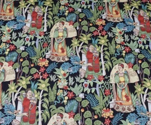 Frida fabric printed soft Cotton stretch satin Fabric by the yard - Picture 1 of 5