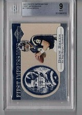 2001 Pacific Drew Bres Primo Impressioni Recluta #17 BGS 9 Mint Pop.1 (0 Gem 10)