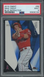 2015 Topps Finest #68 Mike Trout BLUE REFRACTOR #'d/150 PSA 9 MINT - Picture 1 of 1