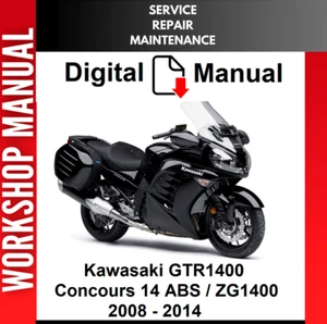 KAWASAKI GTR1400 ZG1400 CONCOURS 14 ABS 2008 - 2014 SERVICE REPAIR SHOP MANUAL - Picture 1 of 1