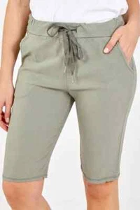 Women Ladies Magic Shorts Italian Hot Pants Ladies Summer Turn Up Crop Shorts - Picture 1 of 41