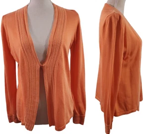 Anne Klein Damen orange Strick Cardigan Pullover mit offener Vorderseite - Größe Small - Bild 1 von 20