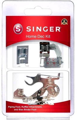 SINGER Home Dec Presser Foot Kit with Piping Foot, Bias Binder Foot & Ruffler - Image 1 of 3