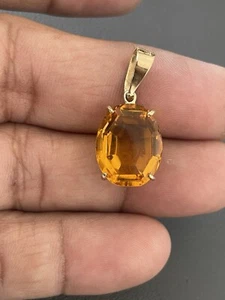14KT & 18KT Yellow Gold 9.50CT  Citrine Pendant (PB386) - Picture 1 of 7
