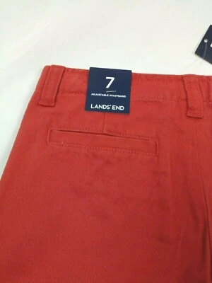 Шорты детские шашки кадмиевые красные Lands' End размер 7 средний регулируемый пояс - Изображение 1 из 4