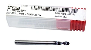 226-1035L400 Kyocera 2.63mm Carbide 2 Flute Drill ALTiN Coated 0.1035" Diameter - Picture 1 of 3
