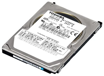 Toshiba 120GB Hard Drive MK1233GAS 4200RPM 8MB ATA 2.5" - Image 1 of 3