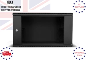 6U 19" 550MM Network Cabinet Data Comms Wall Rack for Patch Panel, Switch, PDU - Picture 1 of 7