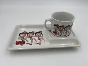 Vintage 1984 Vandor Betty Boop Ceramic Tray The Boopettes w/ Matching Cup Or Mug - Picture 1 of 8