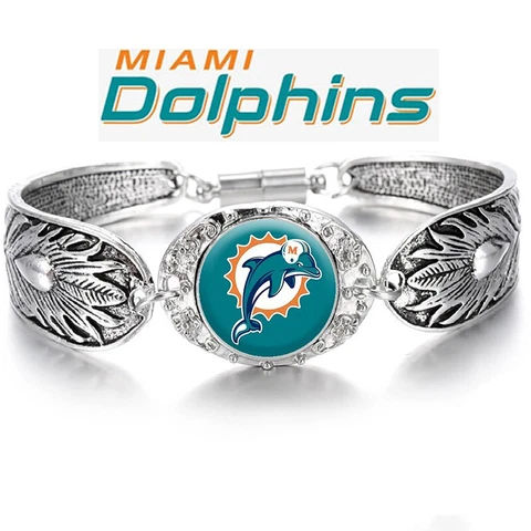 Spec Miami Dolphins Women's Tibetian Silver Bracelet Football Gift w Gift Pkg D3 Cover