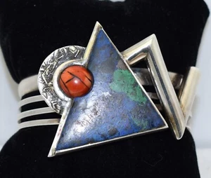 JIM DUNAKIN Wicked Cool One-of-a-Kind Sterling Silver Cuff Bracelet 61.7-grams - Picture 1 of 11