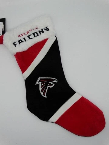 Atlanta Falcons Christmas Holiday Stocking NFL Team Logo Black Red Foco 17" Cover