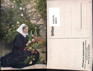 646414,Frau Nonne m. Blumen Rosen - Picture 1 of 1