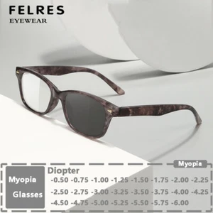 Square Classic Photochromic Myopia Nearsighted Glasses Unisex Outdoor Sunglasses - Picture 1 of 24
