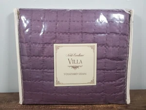 Purple Quilted Standard Pillow Sham Noble Excellence Villa MILANO 100% Cotton - Picture 1 of 6