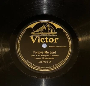 VICTOR  18706  HOMER RODEHEAVER  FORGIVE ME LORD   78 RECORD  OLD RUGGED CROSS - Bild 1 von 6