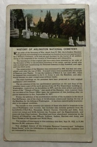 History Of Arlington National Cemetery. Postcard (L2) - Picture 1 of 2