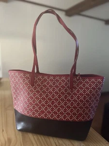 ralph lauren Collins 36 bicolor signature red & black tote bag  - Picture 1 of 8