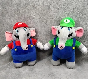Super Mario Bros Wonder Plush Mario and Luigi Elephant Set of Two 10.5" Tall - Picture 1 of 8