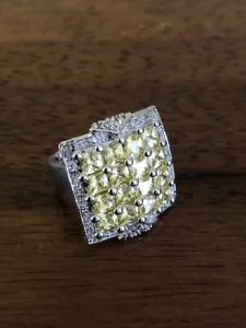 Large sterling cocktail ring. Lemon quartz . Very elegant ring - Picture 1 of 8