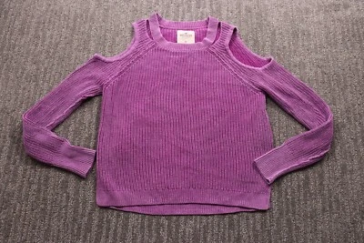 Hollister Cold Shoulder Shaker Stitch Crew Neck Stretch Women's Sweater XS - Image 1 of 4
