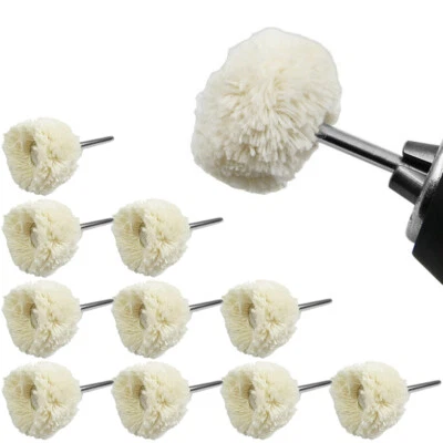 1 inch Wool Felt Polishing Buffing Wheel Abrasive Grinding Head For Metal 10Pcs - Image 1 of 4