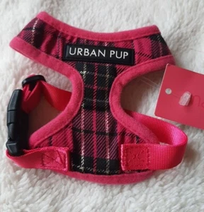 UrbanPup harness Pink Tartan chihuahua Toy puppy Size XS 25-30 cm Chest - Picture 1 of 3