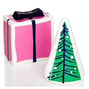 Kate Spade New York Village Salt & Pepper Set Lenox Christmas Gift & Tree 3.25" - Picture 1 of 7