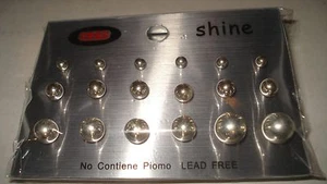 PACKAGE OF 9 SETS OF STUD EARRINGS COSTUME JEWELRY FREE SHIPPING - Picture 1 of 2