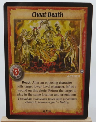 WARLORD Saga of the Storm CCG Action Card CHEAT DEATH 45/78 - Image 1 of 2