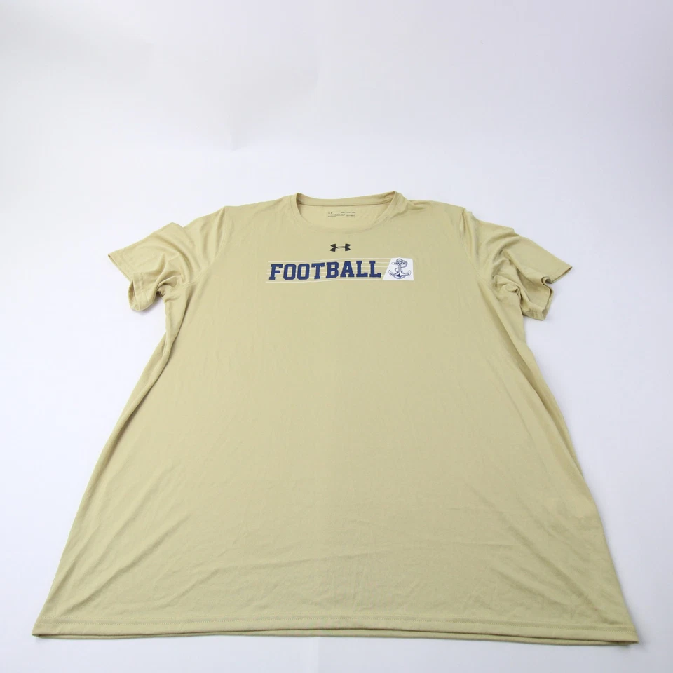 Navy Midshipmen Under Armour HeatGear Short Sleeve Shirt Men's Gold Used - Image 1 of 1