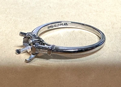 Винтажное платиновое круглое обручальное кольцо 0,60 карата 5 мм размер 5,75 - Изображение 1 из 4