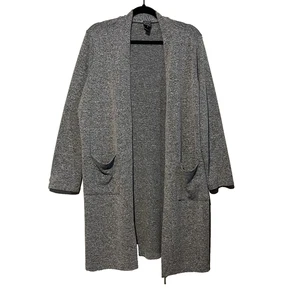 Clara Sun Woo Women's Open Front Gray With Pockets Cardigan Size M - Picture 1 of 5