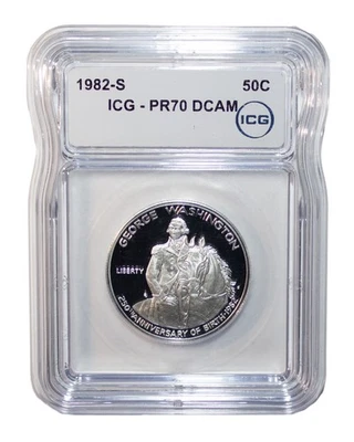 1982 -S Washington Proof Commemorative Silver Half Dollar ICG PR70 DCAM - Image 1 of 3