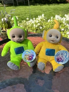 Vintage Eden Teletubbies Laa Laa Dipsy Green Yellow Bean Bag - Picture 1 of 7