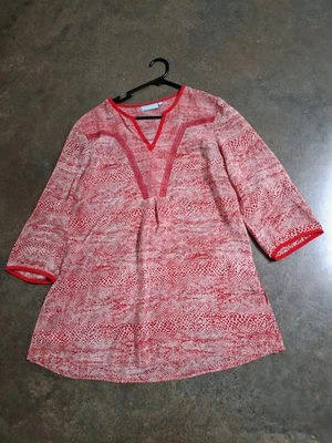 BLUE ILLUSION Beautiful As New Pure Silk Layering Blouse Tunic M - image 1 of 4