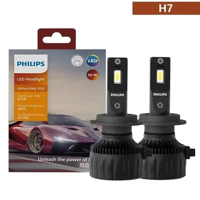 Philips Ultinon Rally 3550 H7 LED Headlight 50W 6500K High Power 2PCS - Image 1 of 4