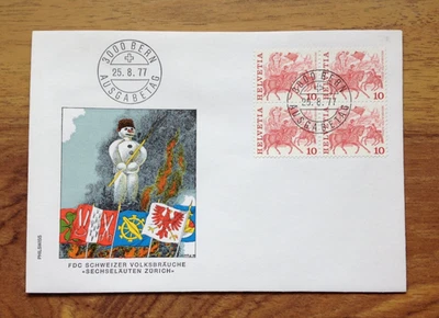Switzerland Sechselauten Zurich  Folklore 1977  First Day Cover .Free UK P&P - Image 1 of 3