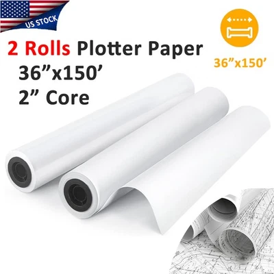 Impresoras de inyección de tinta de gran formato de papel Bond Plotter de 2 rollos de 36" x 150' 20 lb núcleo de 2" Foto 1 de 4