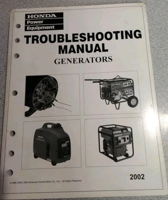 HONDA TROUBLESHOOTING MANUAL  2002 GENERATORS.   PREOWNED  EXCELLENT CONDITION - Image 1 of 4