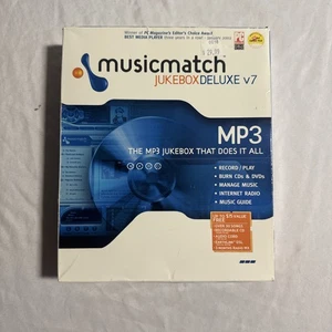 Musicmatch Jukebox Deluxe V7 - MP3 Jukebox Windows XP Record/Play & Burn CDs - Picture 1 of 3
