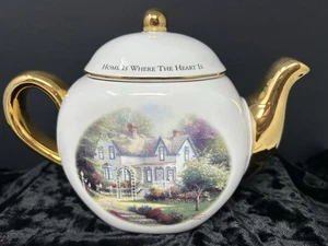Thomas Kincaid Painter Of Light Home is Where the Heart Is Teleflora Teapot EUC - Picture 1 of 7
