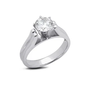 1.27ct G SI2 Round Natural Certified Diamond Platinum Solitaire Engagement Ring - Picture 1 of 9