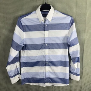 Tommy Hilfiger Camicia Uomo Large 15.5 32/33 ColorblockTH Flex Supima Slim Elasticizzata - Foto 1 di 8