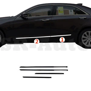 For Cadillac ATS 2013-2018 Glossy Black Side Door Body Guard Molding Cover Trim - Picture 1 of 6