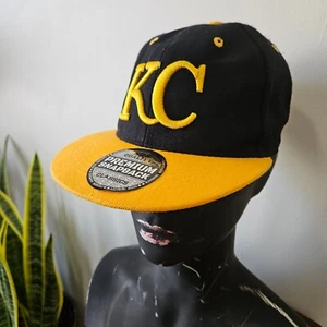 Kansas City Royals Cap Mütze bestickt KC verstellbar Druckknopflasche Herren gelb schwarz - Bild 1 von 9